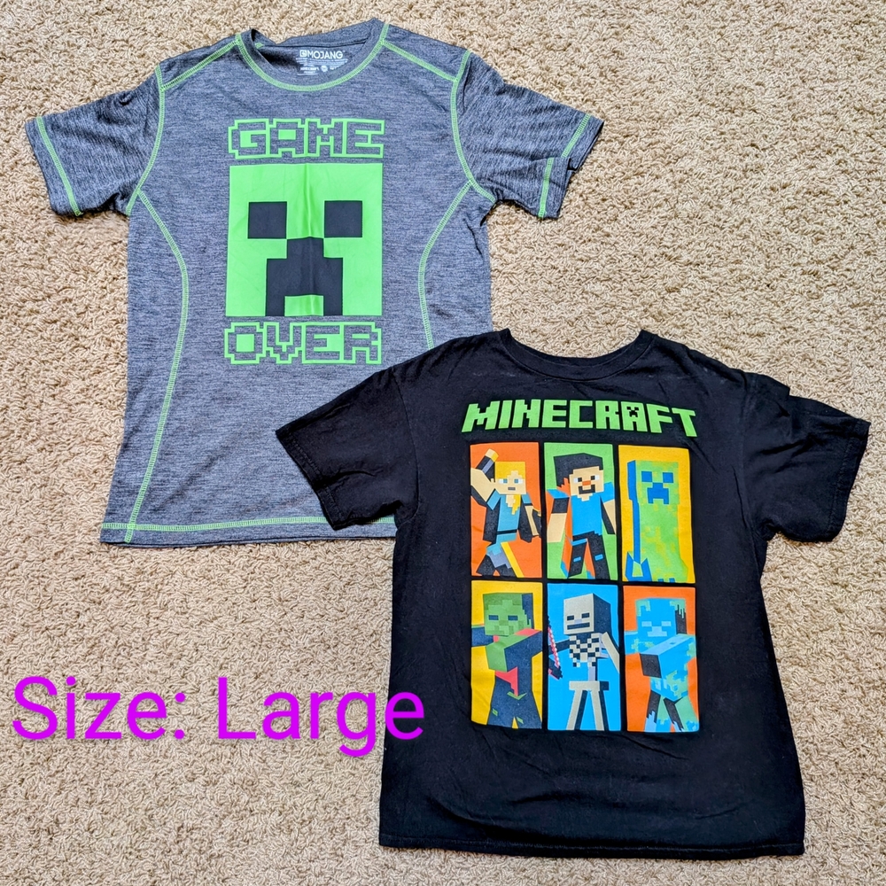 Kids T-Shirts - Black and Gray Minecraft